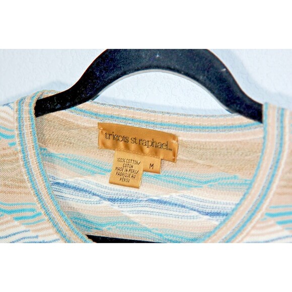 VINTAGE Tricots St Raphael Sweater Men Medium Geometric Preppy Grandpa 90s - Picture 2 of 3